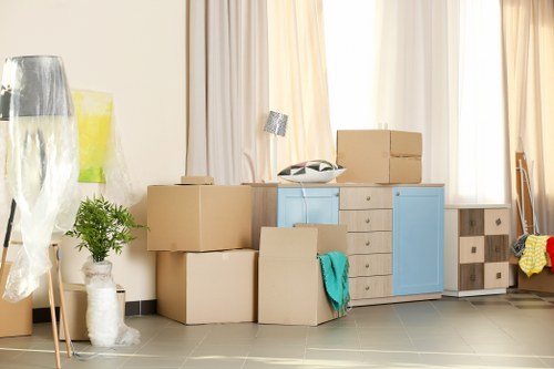 Removal van ready for a flat move in Stratford