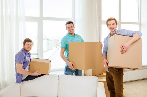 Furniture being loaded during a Stratford man with van service