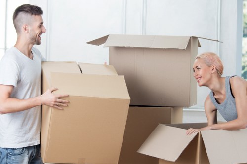 Moving boxes and furniture during a Stratford van and man service